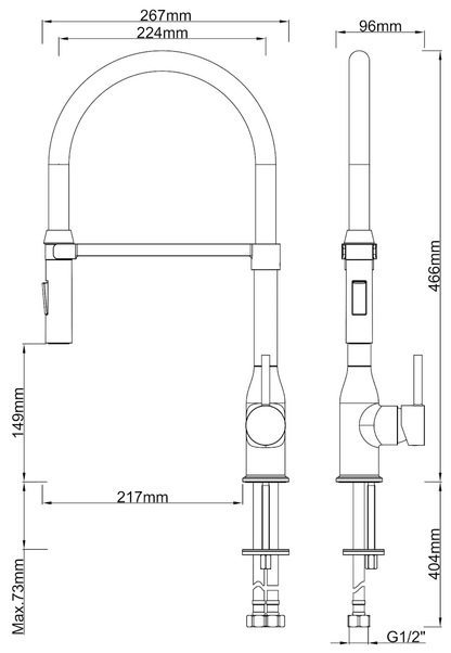 Sauber Astano キッチン水栓 シングルレバー - ブラック